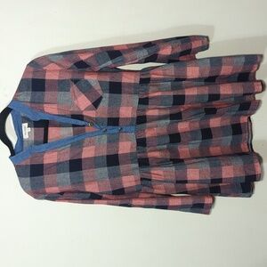 Velzera Plaid Babydoll Mini Dress Multicolor Women's Size Medium